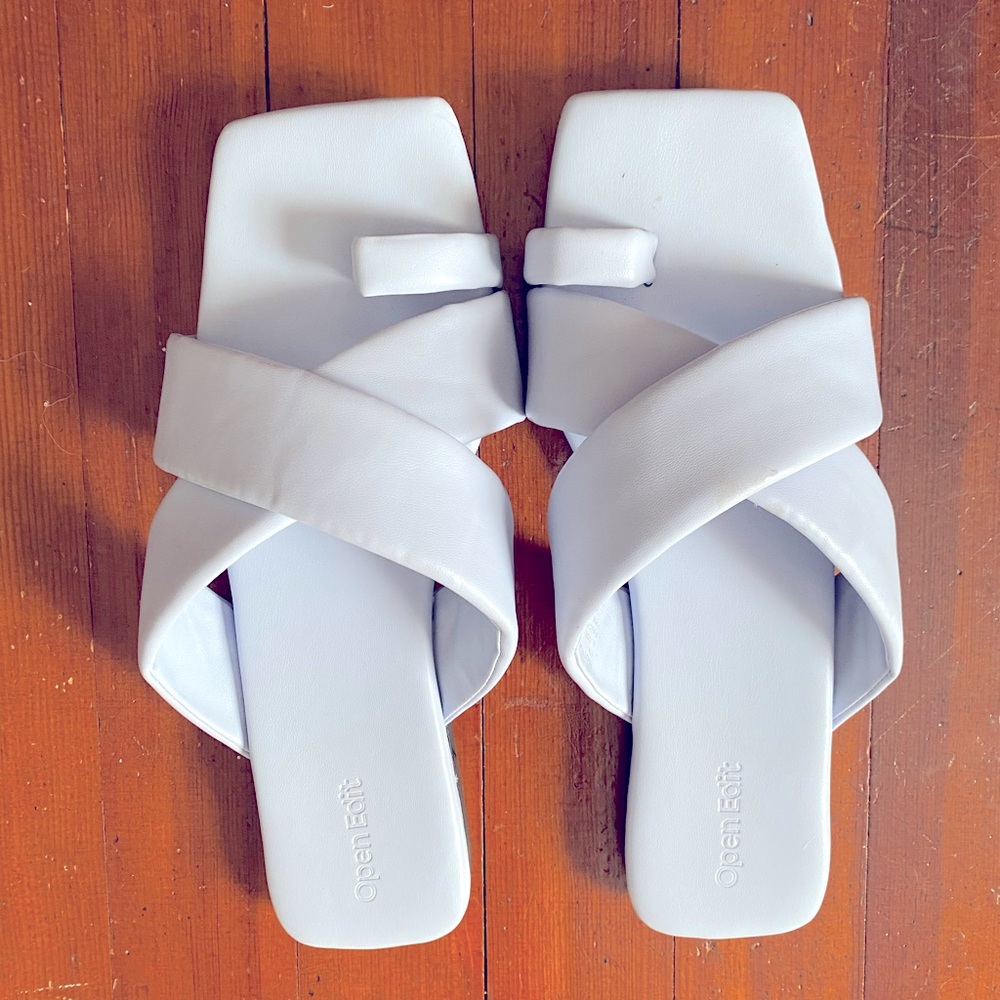 Open Edit Light Blue Sandals, size 9